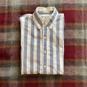 J. Crew Short-Sleeve Slub Cotton Shirt in stripe.